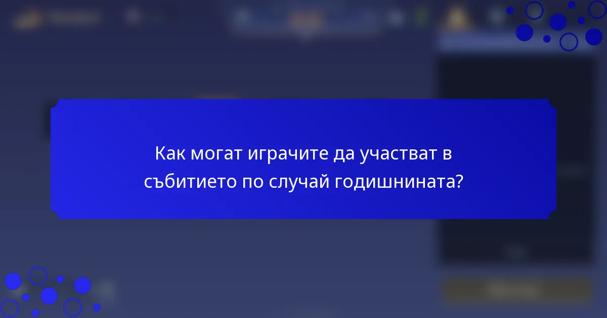 Как могат играчите да участват в събитието по случай годишнината?