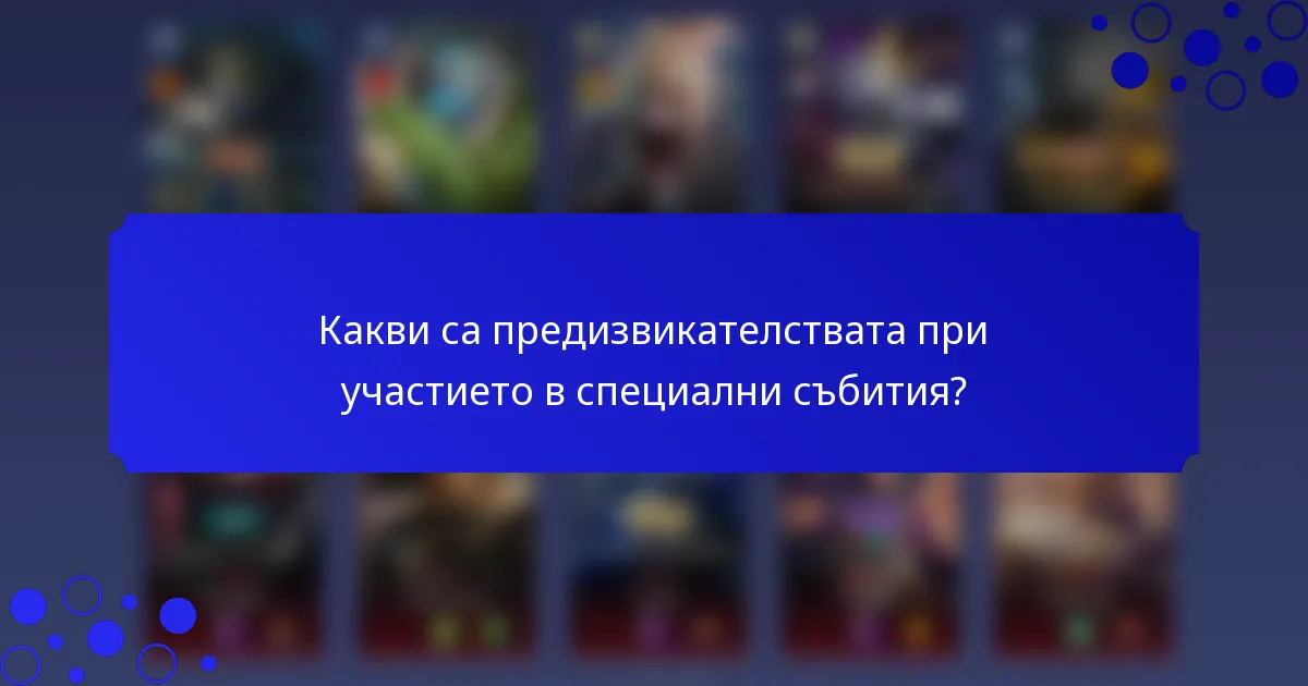 Какви са предизвикателствата при участието в специални събития?